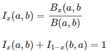 Incomplete beta function formula