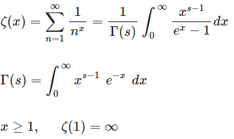 Formula for Riemann zeta function